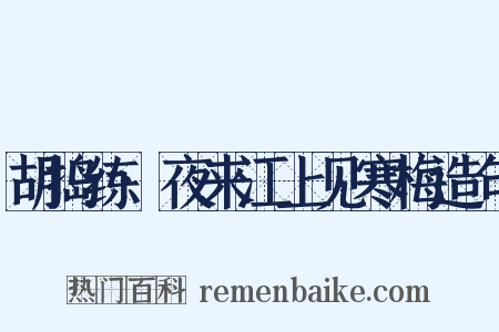 胡捣练·夜来江上见寒梅造句是什么意思的图片